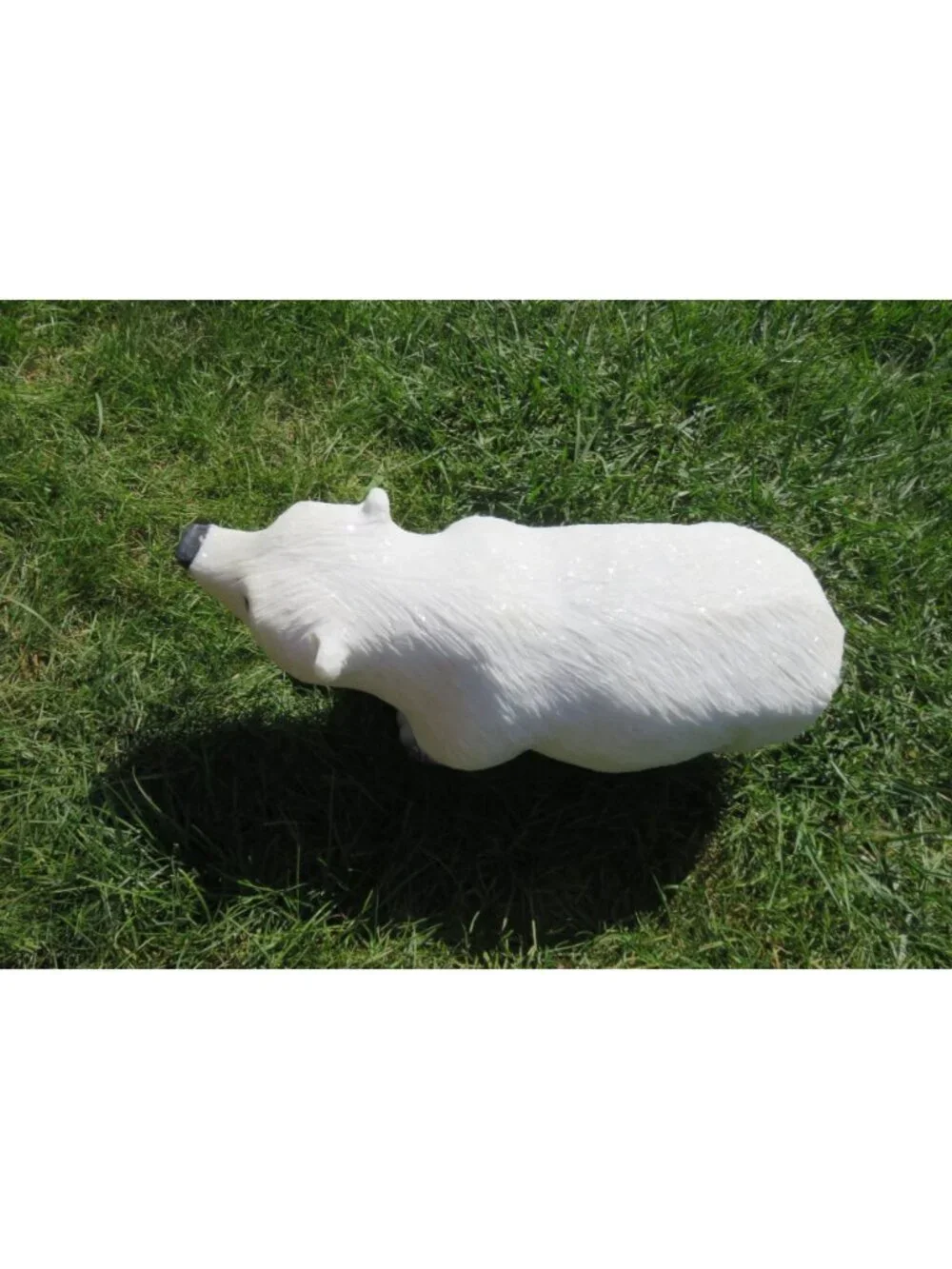 White Stone Polar Bear Hand Carved Shona Sculpture From South Africa 45lbs - Picture 8 of 11